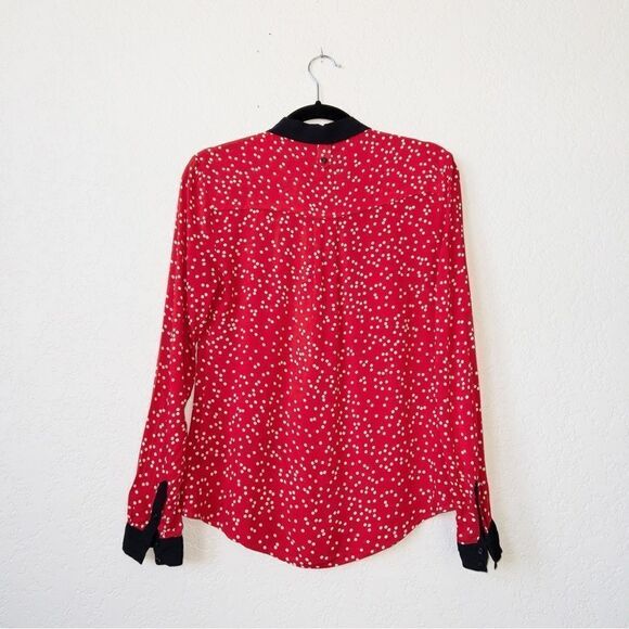 Maeve x Anthropologie Red & White Polka Dot Button‎ Down Top Size 0 - Picture 7 of 7
